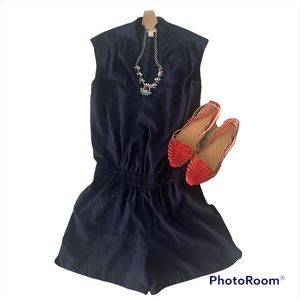 5/$25 J CREW navy blue shorts romper